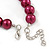 12mm Cranberry Red Glass Bead Necklace, Flex Bracelet & Drop Earrings Set In Silver Plating - 46cm L/ 5cm Ext - view 6