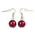 12mm Cranberry Red Glass Bead Necklace, Flex Bracelet & Drop Earrings Set In Silver Plating - 46cm L/ 5cm Ext - view 9