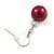 12mm Cranberry Red Glass Bead Necklace, Flex Bracelet & Drop Earrings Set In Silver Plating - 46cm L/ 5cm Ext - view 10