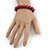 12mm Cranberry Red Glass Bead Necklace, Flex Bracelet & Drop Earrings Set In Silver Plating - 46cm L/ 5cm Ext - view 4