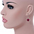 12mm Cranberry Red Glass Bead Necklace, Flex Bracelet & Drop Earrings Set In Silver Plating - 46cm L/ 5cm Ext - view 7