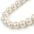 12mm Cream Faux Glass Pearl Bead Necklace, Flex Bracelet & Stud Earrings Set In Silver Plating - 46cm L/ 5cm Ext - view 3