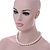 12mm Cream Faux Glass Pearl Bead Necklace, Flex Bracelet & Stud Earrings Set In Silver Plating - 46cm L/ 5cm Ext - view 4