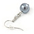 Grey Graduated Glass Bead Necklace & Drop Earrings Set In Silver Plating - 44cm L/ 4cm Ext - view 8