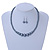 Grey Graduated Glass Bead Necklace & Drop Earrings Set In Silver Plating - 44cm L/ 4cm Ext - view 2