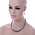 Grey Graduated Glass Bead Necklace & Drop Earrings Set In Silver Plating - 44cm L/ 4cm Ext - view 3