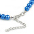 8mm Blue Glass Bead Necklace and Drop Earrings with Silver Tone Closure - 45cm L/ 5cm Ext - view 4