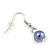 8mm Purple Glass Bead Necklace and Drop Earrings with Silver Tone Closure - 45cm L/ 5cm Ext - view 5