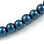8mm Dark Blue Glass Bead Necklace and Drop Earrings with Silver Tone Closure - 45cm L/ 5cm Ext - view 5