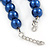 12mm Denim Blue Glass Bead Necklace, Flex Bracelet & Drop Earrings Set In Silver Plating - 46cm L/ 5cm Ext - view 7