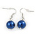 12mm Denim Blue Glass Bead Necklace, Flex Bracelet & Drop Earrings Set In Silver Plating - 46cm L/ 5cm Ext - view 8