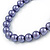 12mm Purple Glass Bead Necklace, Flex Bracelet & Drop Earrings Set In Silver Plating - 46cm L/ 5cm Ext - view 6