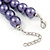 12mm Purple Glass Bead Necklace, Flex Bracelet & Drop Earrings Set In Silver Plating - 46cm L/ 5cm Ext - view 7