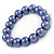 12mm Purple Glass Bead Necklace, Flex Bracelet & Drop Earrings Set In Silver Plating - 46cm L/ 5cm Ext - view 9