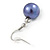 12mm Purple Glass Bead Necklace, Flex Bracelet & Drop Earrings Set In Silver Plating - 46cm L/ 5cm Ext - view 10