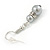 5mm, 7mm Light Grey Glass/ Crystal Bead Necklace, Flex Bracelet & Drop Earrings Set In Silver Plating - 42cm L/ 5cm Ext - view 10