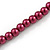 6mm, 8mm Cranberry Red Glass/ Crystal Bead Necklace, Flex Bracelet & Drop Earrings Set In Silver Plating - 42cm L/ 5cm Ext - view 10