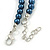 6mm, 8mm Inky Blue Glass/ Crystal Bead Necklace, Flex Bracelet & Drop Earrings Set In Silver Plating - 42cm L/ 5cm Ext - view 7