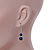 6mm, 8mm Inky Blue Glass/ Crystal Bead Necklace, Flex Bracelet & Drop Earrings Set In Silver Plating - 42cm L/ 5cm Ext - view 8