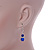 5mm, 7mm Royal Blue Ceramic/ Crystal Bead Necklace, Flex Bracelet & Drop Earrings Set In Silver Plating - 42cm L/ 5cm Ext - view 5