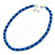 8mm Electric Blue Glass Bead Necklace and Drop Earrings Set In Silver Tone - 40cm L/ 4cm Ext - view 9