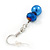 8mm Electric Blue Glass Bead Necklace and Drop Earrings Set In Silver Tone - 40cm L/ 4cm Ext - view 10