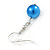 2 Strand Layered Electric Blue Graduated Glass Bead Necklace and Drop Earrings Set - 50cm L/ 4cm Ext - view 6