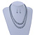 2 Strand Layered Grey Graduated Glass Bead Necklace and Drop Earrings Set - 50cm L/ 4cm Ext - view 6