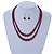 2 Strand Layered Cranberry Red Graduated Glass Bead Necklace and Drop Earrings Set - 50cm L/ 4cm Ext - view 3