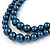2 Strand Layered Inky Blue Graduated Glass Bead Necklace and Drop Earrings Set - 50cm L/ 4cm Ext - view 4