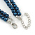 2 Strand Layered Inky Blue Graduated Glass Bead Necklace and Drop Earrings Set - 50cm L/ 4cm Ext - view 5