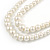 2 Strand Layered Cream Graduated Glass Bead Necklace and Stud Earrings Set - 50cm L/ 4cm Ext - view 4