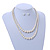 2 Strand Layered Cream Graduated Glass Bead Necklace and Stud Earrings Set - 50cm L/ 4cm Ext - view 9