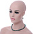 8mm Deep Green Glass Bead Necklace and Drop Earrings Set In Silver Tone - 40cm L/ 4cm Ext - view 4