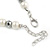 White Simulated Pearl & Hematite Glass Bead Necklace and Drop Earrings Set In Silver Tone - 40cm L/ 4cm Ext/ 8mm D - view 5