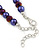 Deep Purple Glass Bead Necklace and Drop Earrings Set In Silver Tone - 40cm L/ 4cm Ext/ 8mm D - view 6