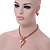 Romantic Crystal Heart Mesh Necklace and Stud Earrings Set In Rose Gold Metal (Pink) - 39cm L/ 8cm Ext - Gift Boxed - view 9