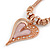 Romantic Crystal Heart Mesh Necklace and Stud Earrings Set In Rose Gold Metal (Pink) - 39cm L/ 8cm Ext - Gift Boxed - view 5