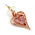 Romantic Crystal Heart Mesh Necklace and Stud Earrings Set In Rose Gold Metal (Pink) - 39cm L/ 8cm Ext - Gift Boxed - view 6