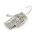 Grey Enamel Geometric Necklace and Drop Earrings In Rhodium Plating Set - 38cm L/ 8cm Ext - view 7