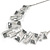 Grey Enamel Geometric Necklace and Drop Earrings In Rhodium Plating Set - 38cm L/ 8cm Ext - view 9