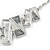 Grey Enamel Geometric Necklace and Drop Earrings In Rhodium Plating Set - 38cm L/ 8cm Ext - view 10