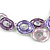 Pink/ Purple Crystal, Glittering Enamel Oval Cluster Necklace and Stud Earrings In Rhodium Plating - 40cm L/ 7cm Ext - view 5