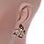 Statement Brown Enamel, Glass Butterfly Necklace and Stud Earrings Set In Rhodium Plating - 41cm L/ 7cm Ext - view 3