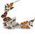 Statement Brown Enamel, Glass Butterfly Necklace and Stud Earrings Set In Rhodium Plating - 41cm L/ 7cm Ext - view 9