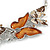 Statement Brown Enamel, Glass Butterfly Necklace and Stud Earrings Set In Rhodium Plating - 41cm L/ 7cm Ext - view 13