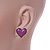 Romantic Multicoloured Glass, Enamel Multi Heart Necklace and Stud Earrings Set In Rhodium Plating - 40cm L/ 8cm Ext - view 13