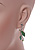 Stunning Green Crystal, Glass Leaf Necklace and Drop Earrings Set In Rhodium Plating - 41cm L/ 8cm Ext - view 3