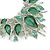 Stunning Green Crystal, Glass Leaf Necklace and Drop Earrings Set In Rhodium Plating - 41cm L/ 8cm Ext - view 4