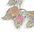 Pastel Enamel 'Spring Foliage' Floral Necklace and Drop Earrings Set In Rhodium Plating - 42cm L/ 8cm Ext - view 5